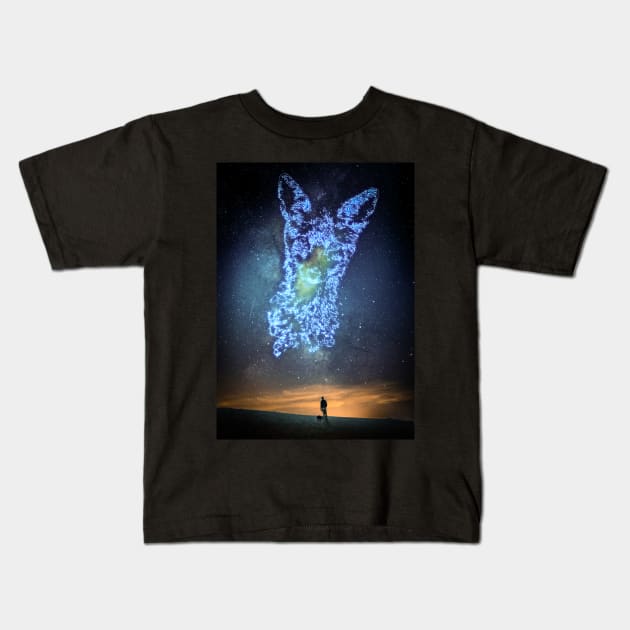 Fox Constellation Kids T-Shirt by Tariq-T-art